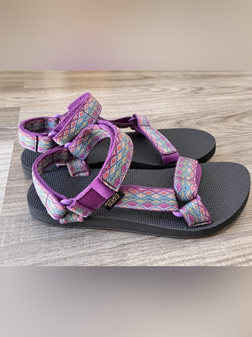 Teva Women’s Purple Multicolor Pattern Strap Sandals